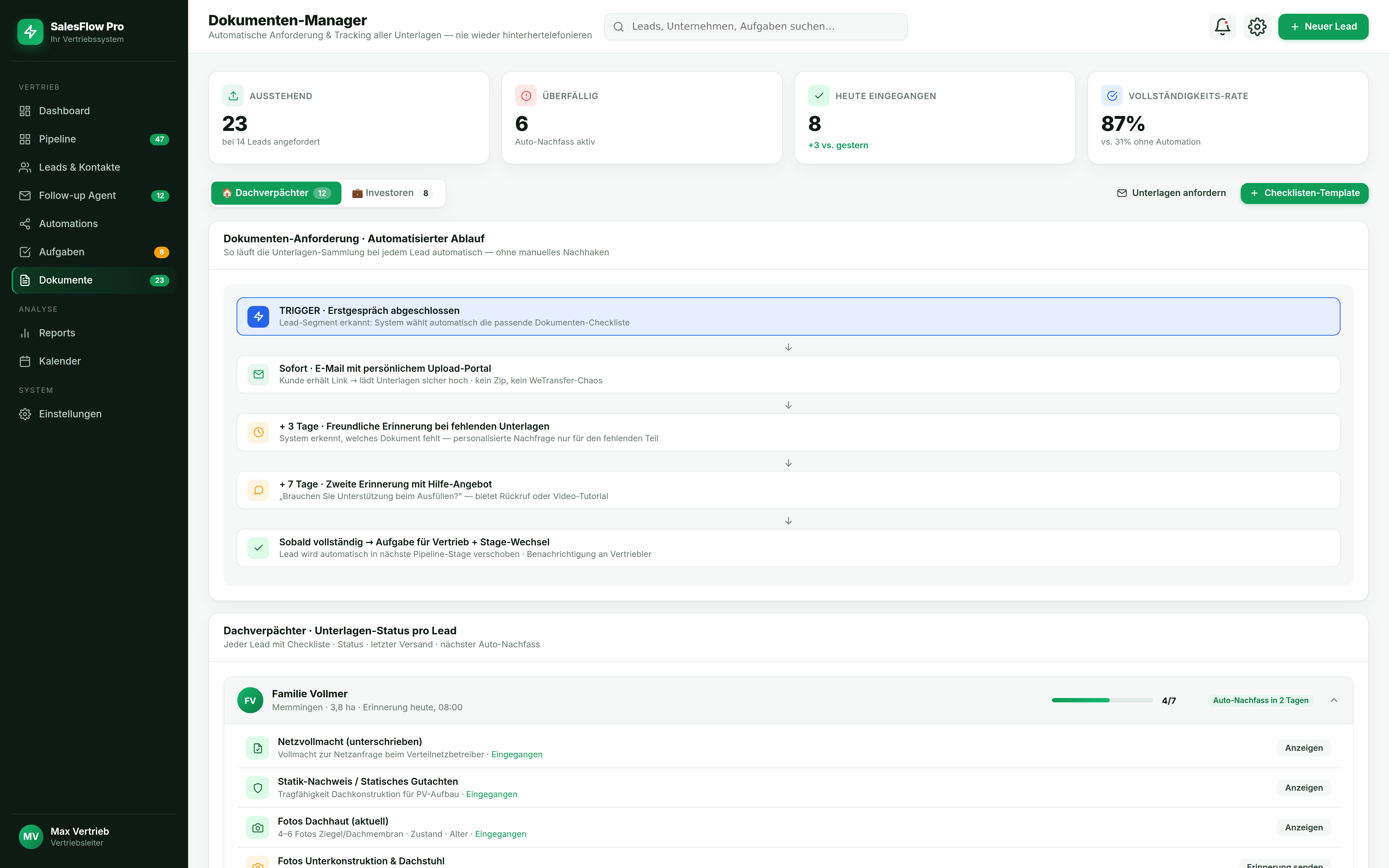 Dokumenten-Manager mit Vollständigkeitsprüfung